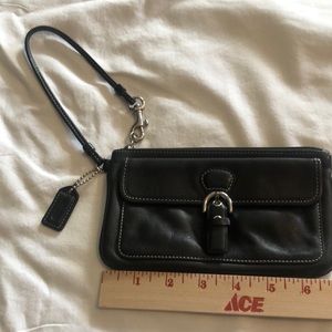 Coach Black leather wristlet